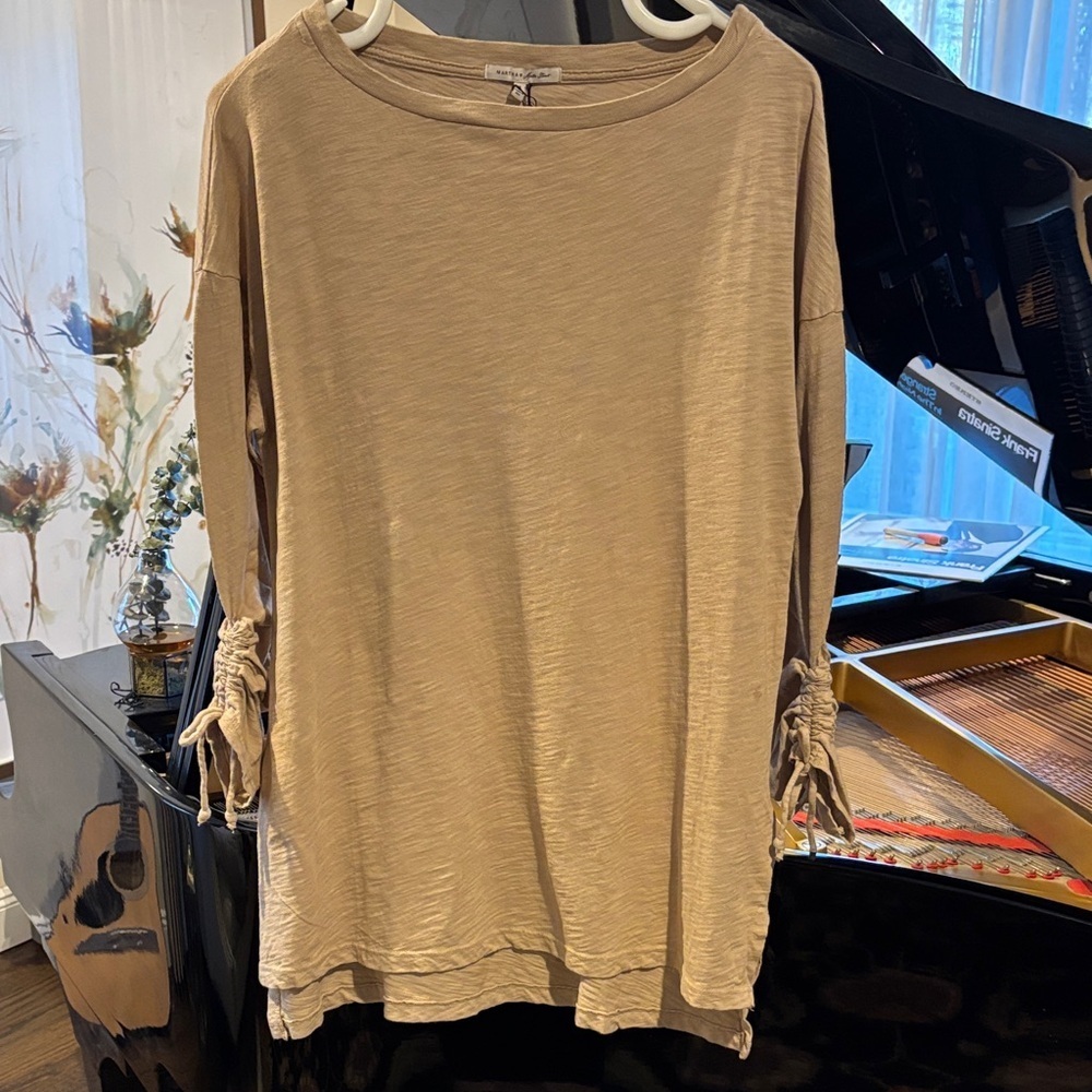Martha Stewart Taupe Long Sleeve Cotton Top Size Small Martha Stewart Taupe Long Sleeve Cotton Top Size Small